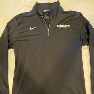 Arkansas Nike Dri-Fit Football 1/4 zipper sweater Black Size L